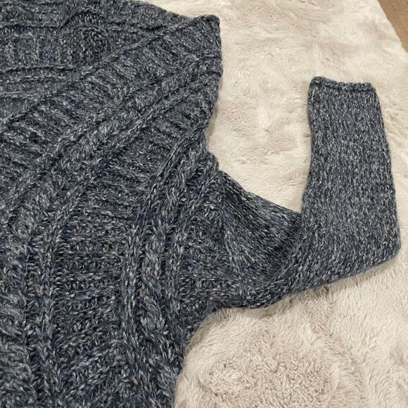 Elsamanda Made in Italy Gray Chunky Knit Open Front Cardigan S Wool Alpaca Blend - Picture 5 of 13